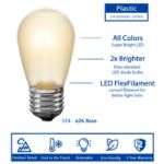 Warm White Satin S14 U-Shaped LED Plastic Flex Filament Replacement Bulbs 25 Pack