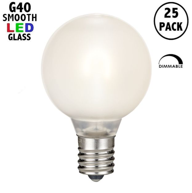 Warm White Satin Glass G40 U-Shaped LED Plastic Flex Filament Replacement Bulbs 25 Pack