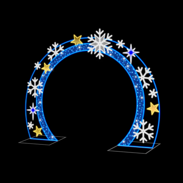 9' Blue Snowflake Arch