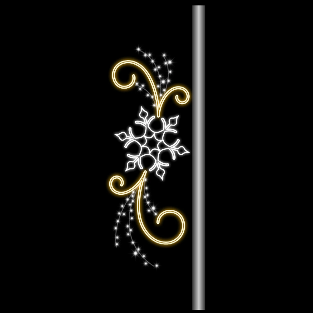 6' Pole Mount Snowflake Pure White and Warm White LEDs