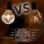 67 LED Filament G50 Globe String Light Set with Warm White Bulbs on Green Wire