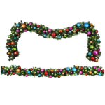 9' Blended Pine Garland Pre-Lit with Warm White LEDs Decorated with the Tropical Ornament Collection