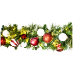 9' Sequoia Candy Decorated Garland Pre-Lit with Warm White LEDs