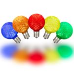 Multi Color Diamond Faceted LED G50 Globe Bulbs - 25pk