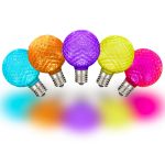 Modern Multi Color Diamond Faceted LED G50 Globe Bulbs - 25pk