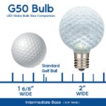 Pure White Diamond Faceted LED G50 Globe Bulbs - 25pk