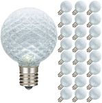 Pure White Diamond Faceted LED G50 Globe Bulbs - 25pk