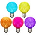 Modern Multi Color Diamond Faceted LED G40 Globe Bulbs - 25pk