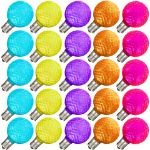 Modern Multi Color Diamond Faceted LED G40 Globe Bulbs - 25pk