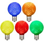 Multi Color Diamond Faceted LED G40 Globe Bulbs - 25pk