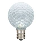 Pure White Diamond Faceted LED G40 Globe Bulbs - 25pk