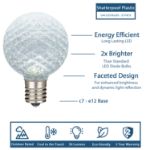 Pure White Diamond Faceted LED G40 Globe Bulbs - 25pk