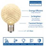 Warm White Diamond Faceted LED G40 Globe Bulbs - 25pk