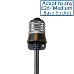 6" Medium Base (E26) Socket Extender  (Drop)– Black