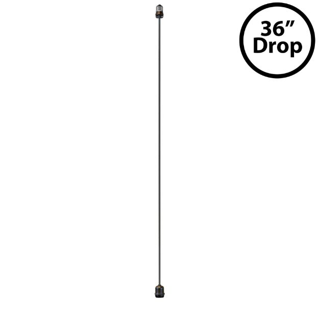 36" Medium Base (E26) Socket Extender (Drop) – Black