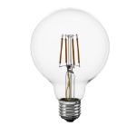 LED G95 Globe Warm White Medium Base Glass Filament Bulb - 4pk
