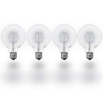 LED G95 Globe Pure White Medium Base Glass Filament Bulb - 4pk