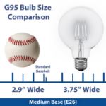 LED G95 Globe Pure White Medium Base Glass Filament Bulb - 4pk