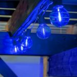Blue LED G50 Plastic Filament LED Globe Bulbs - 25pk