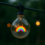 LED Rainbow Decorative Filament G80 Medium Base Glass Bulb  - 1pk