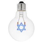 LED Star of David Decorative Filament G80 Medium Base Glass Bulb  - 1pk