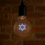 LED Star of David Decorative Filament G80 Medium Base Glass Bulb  - 1pk