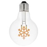 LED Snowflake Decorative Filament G80 Medium Base Glass Bulb  - 1pk