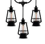 10 Light LED Flicker Flame Oil Lamp String Set 20ft - Black Wire