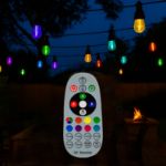 48' RGBWW 24 LED S14 Patio Light String 24" Spacing w/Remote - Black Wire