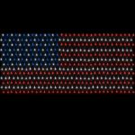 USA Flag LED Net Lights 84"x 42" Transparent Wire