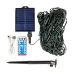 Solar LED Warm White Net Lights 9.8' x 6.6' Green Wire