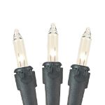 Black Wire Clear Christmas Mini Lights 50 Light 25 Feet Long