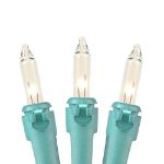 Connect 10 Clear Christmas Mini Lights, 100 Light, 50 Feet Long, Green Wire