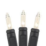 Clear Christmas Mini Lights 100 Light 50 Feet Long on Black Wire