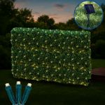Solar LED Warm White Net Lights 9.8' x 6.6' Green Wire