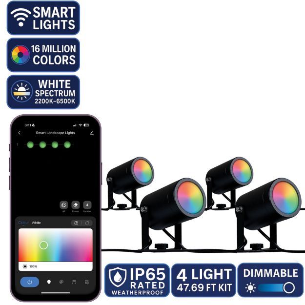 4 Light RGBWW Smart App Controlled Garden Spot Lights