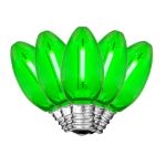 Green C7 LED Plastic Filament Replacement Bulbs 25 Pack