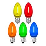 Multi Color C7 LED Plastic Filament Replacement Bulbs 25 Pack