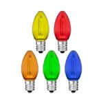 Multi Color C7 LED Plastic Filament Replacement Bulbs 25 Pack