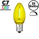 Yellow C7 LED Plastic Filament Replacement Bulbs 25 Pack