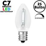 Pure White C7 LED Plastic Filament Replacement Bulbs 25 Pack