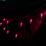 Pink Christmas Mini Lights 50 Light on Black Wire 11 Feet Long