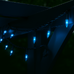 Teal Christmas Mini Lights 50 Light on Black Wire 11 Feet Long