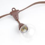 25 Clear G50 Suspended Commercial Grade Intermediate Base Light Set - Brown Wire
