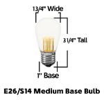 50 LED S14 Warm White Commercial Grade Light String Set on 100' of White Wire 