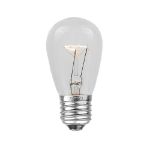 15 Clear S14 Commercial Grade Suspended Light String Set on 48' of Black Wire