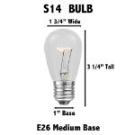 15 Clear S14 Commercial Grade Suspended Light String Set on 48' of Black Wire