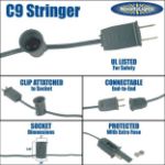 C9 50' Stringers 12" Spacing Black Wire