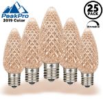 PeakPro 2019 Warm White C9 LED Replacement Bulbs 25 Pack 