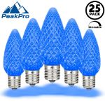 PeakPro Blue C9 LED Replacement Bulbs 25 Pack 